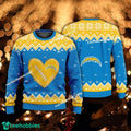 Design Heart Football Los Angeles Chargers Xmas Sweater Gift Holidays