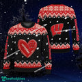 Design Heart Football Wisconsin Badgers Christmas Sweater AOP Gift For Adult