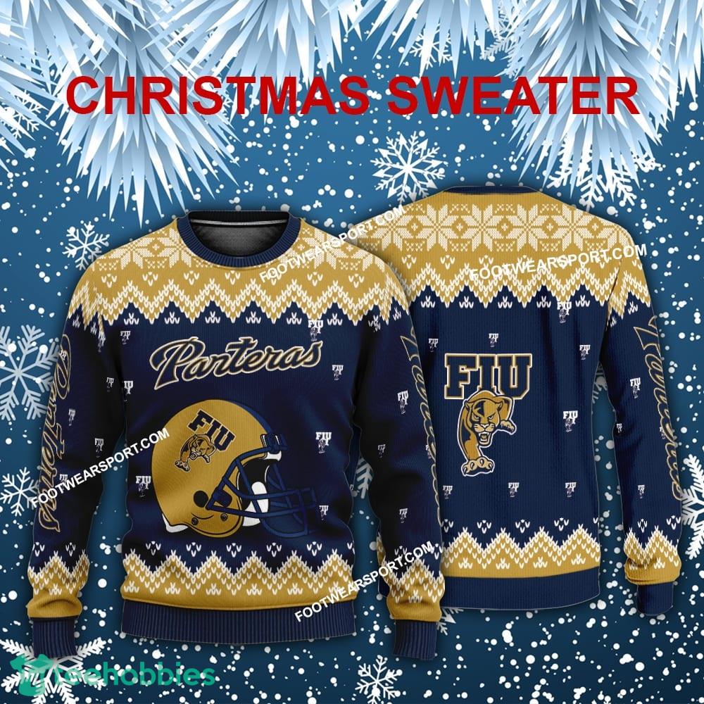 Design Helmet FIU Panthers Christmas Sweater AOP Gift Holidays
