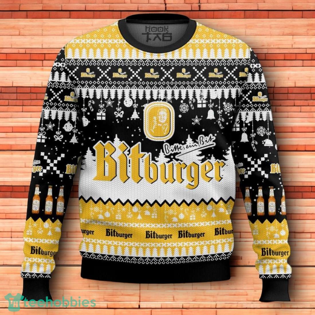 Bitburger German Beer Ugly Christmas Sweater 3D Design For Men Women