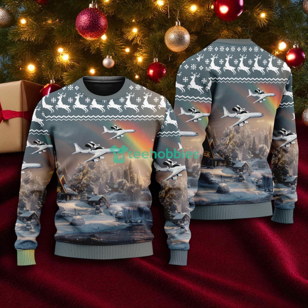 Boeing E-3 Sentry American Airlines Christmas House Under The Rainbow Ugly Sweater For You