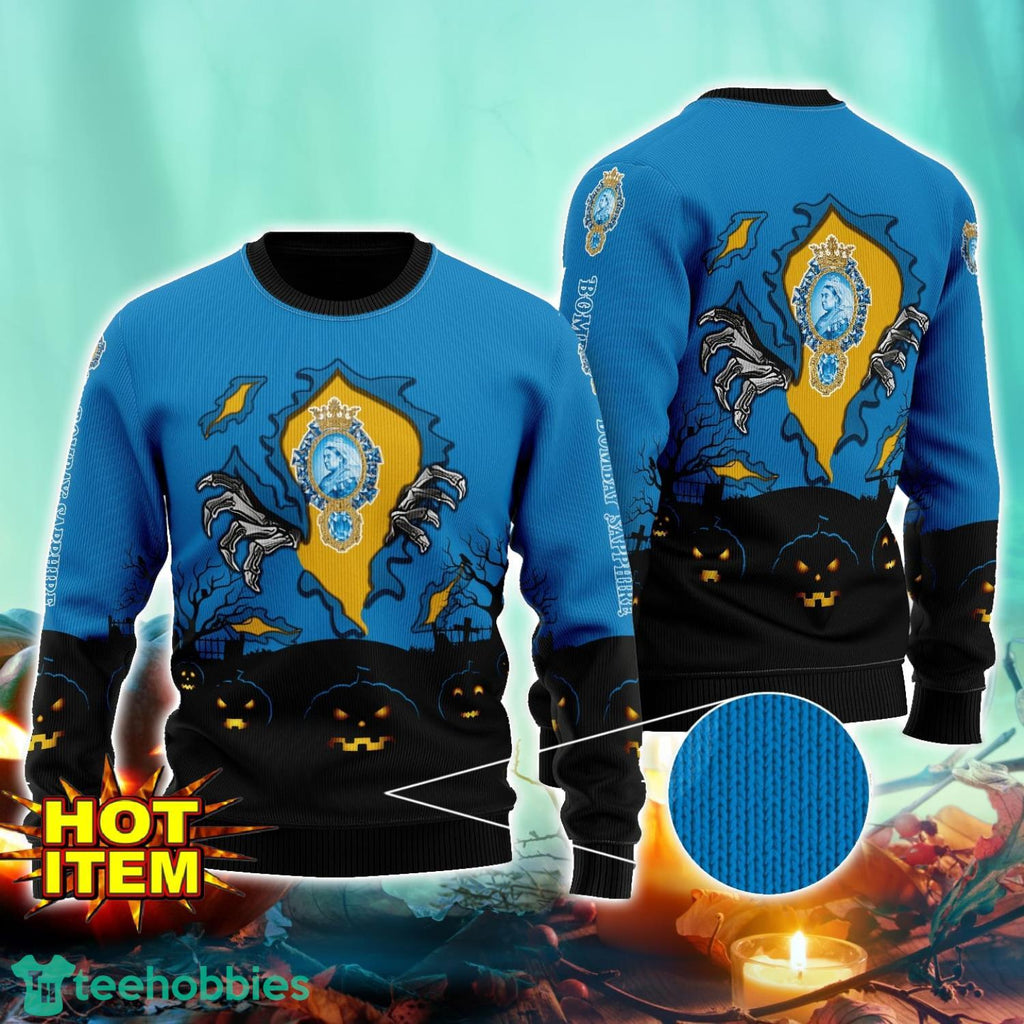 Bombay Sapphire Scary Night Halloween Hand Pull Out Halloween 3D Sweater For Men and Women