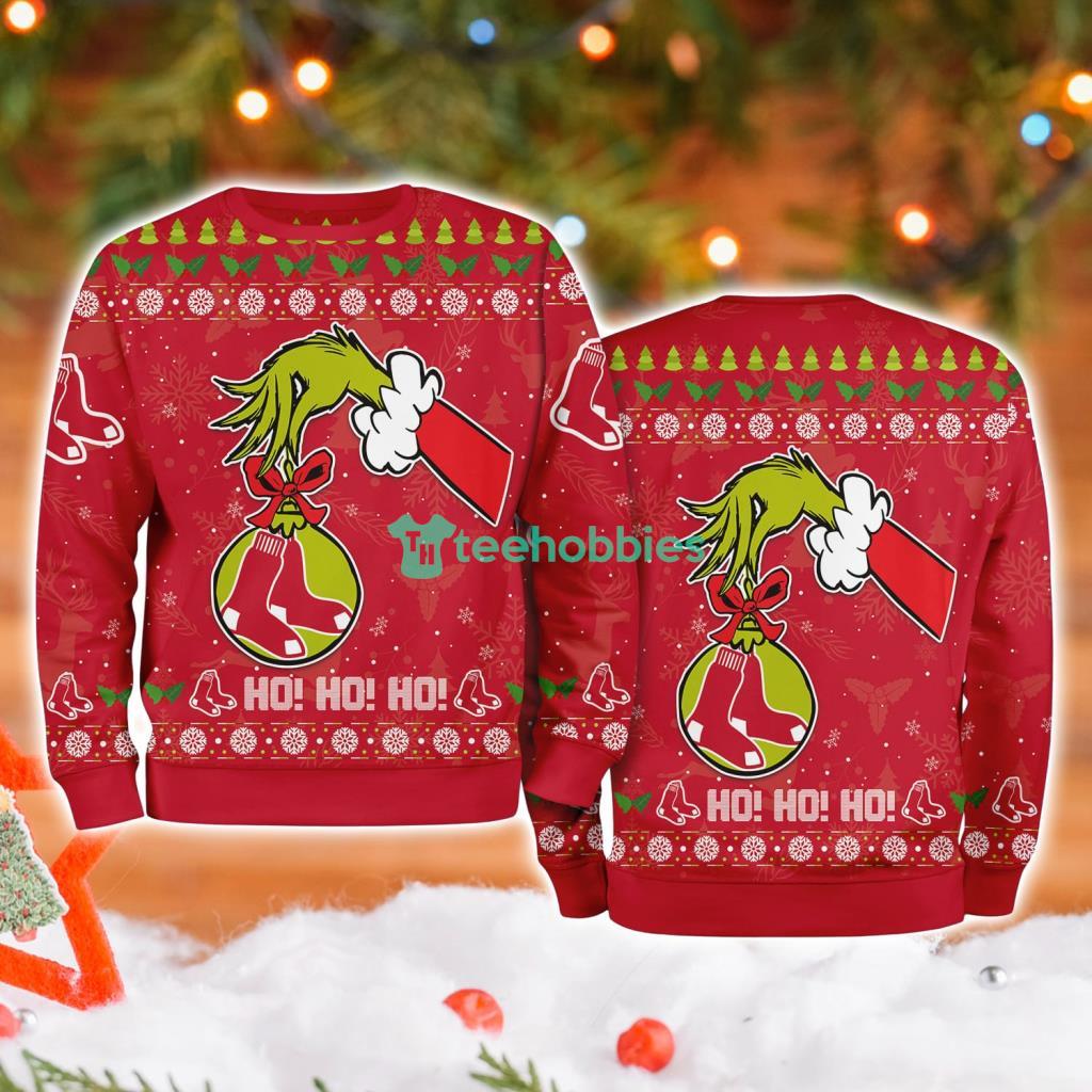 Boston Red Sox Mlb Grinch Hand Ugly Christmas Sweater 3D