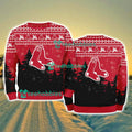 Boston Red Sox MLB Knitting Pattern Christmas Tree Pine Happy Ugly Sweater Merry Chistmas