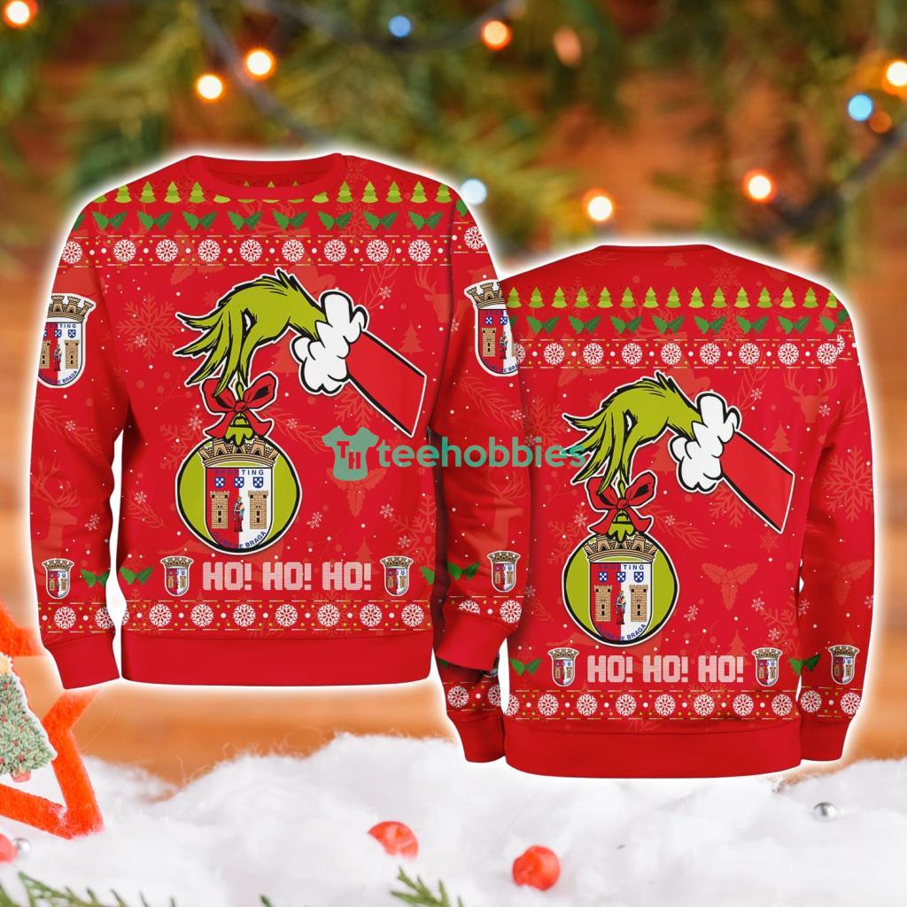 Braga Grinch Hand Ugly Christmas Sweater 3D