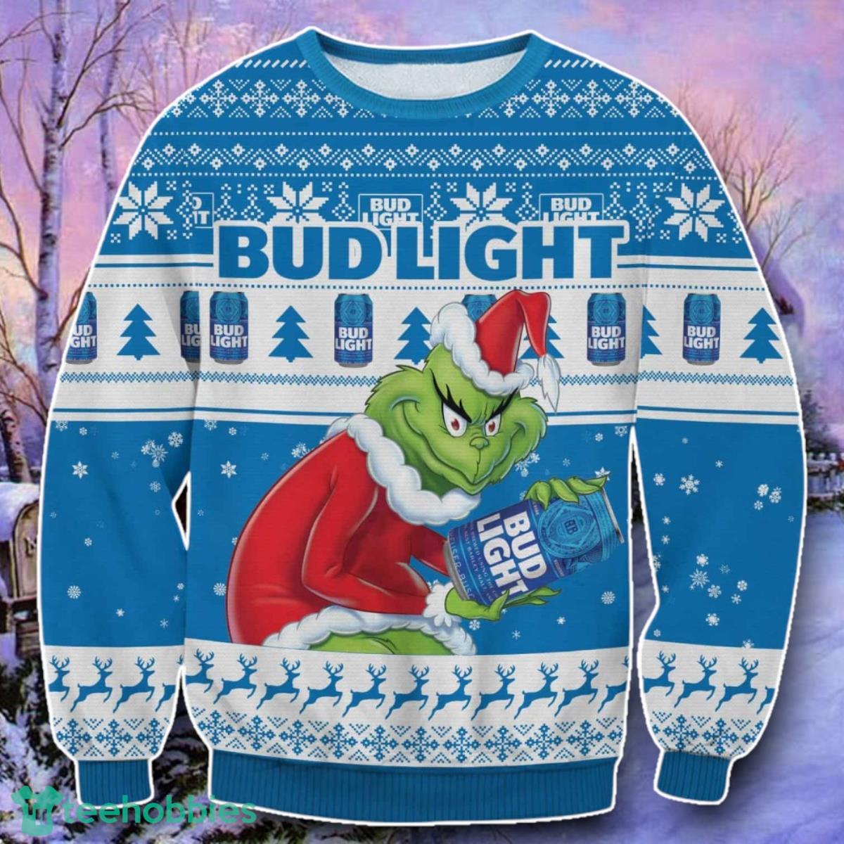 Bud Light Grinch Ugly 3D Sweater Style Gift
