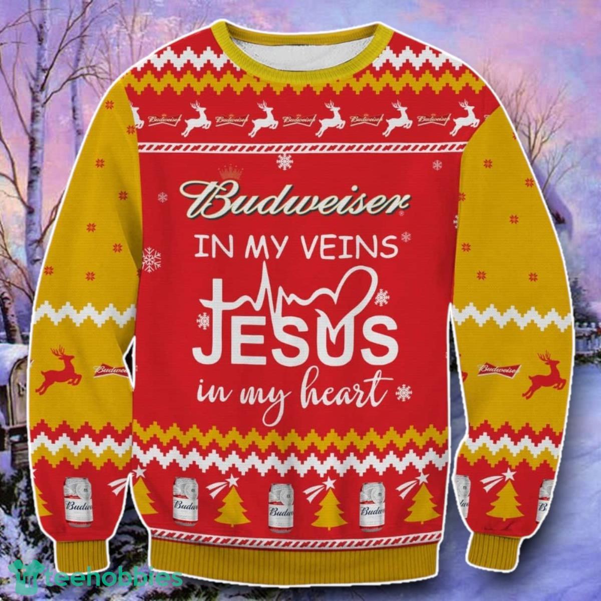 Budweiser In My Vein Ugly 3D Sweater Style Gift