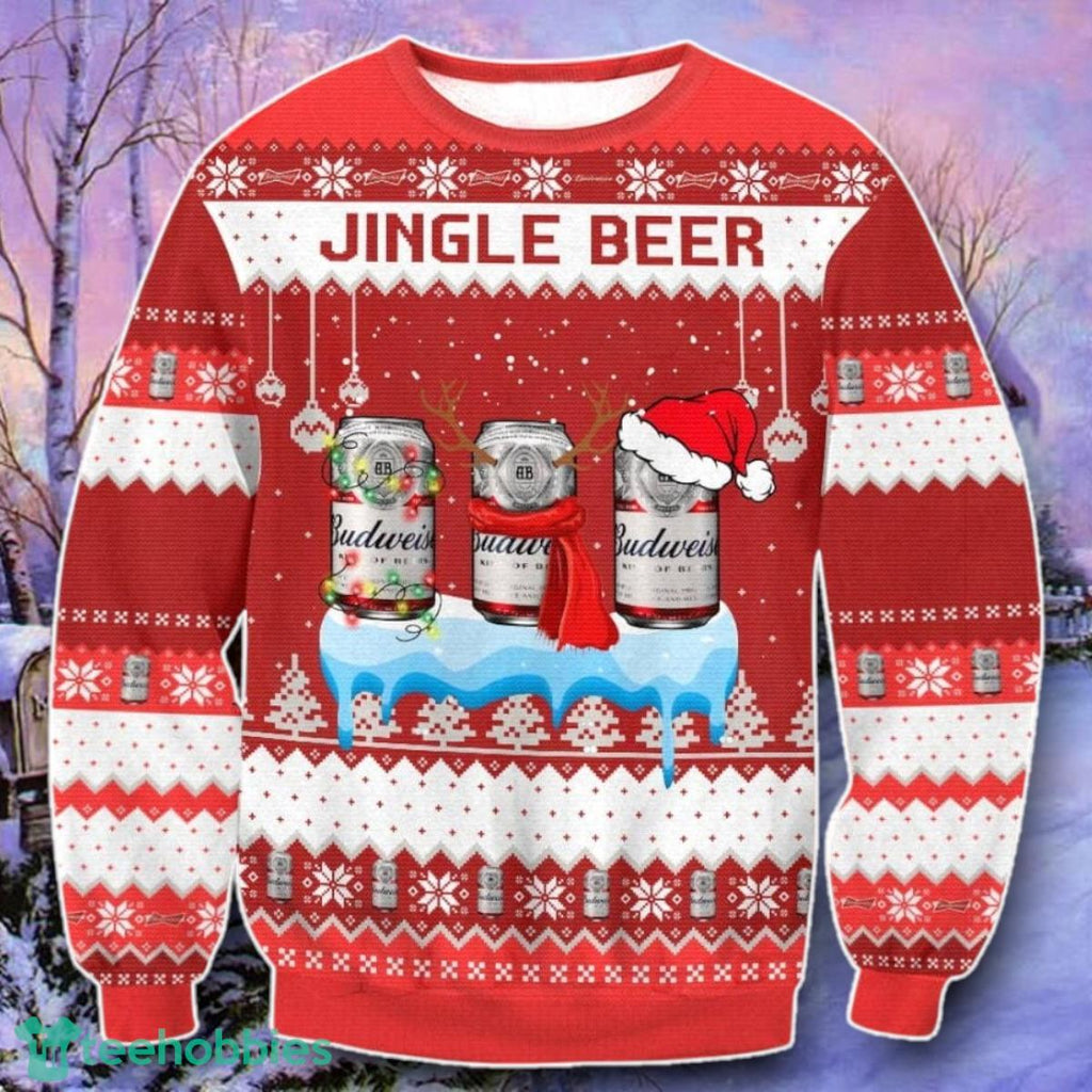 Budweiser Jingle Beer Ugly 3D Sweater Style Gift