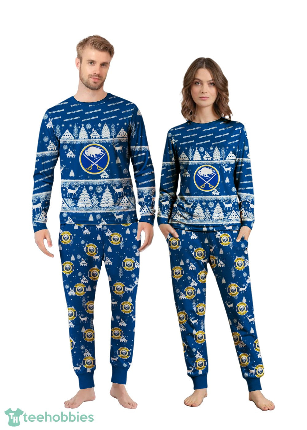 Buffalo Sabres Christmas Pattern Family Matching Pajamas Sets Best Gift For Christmas