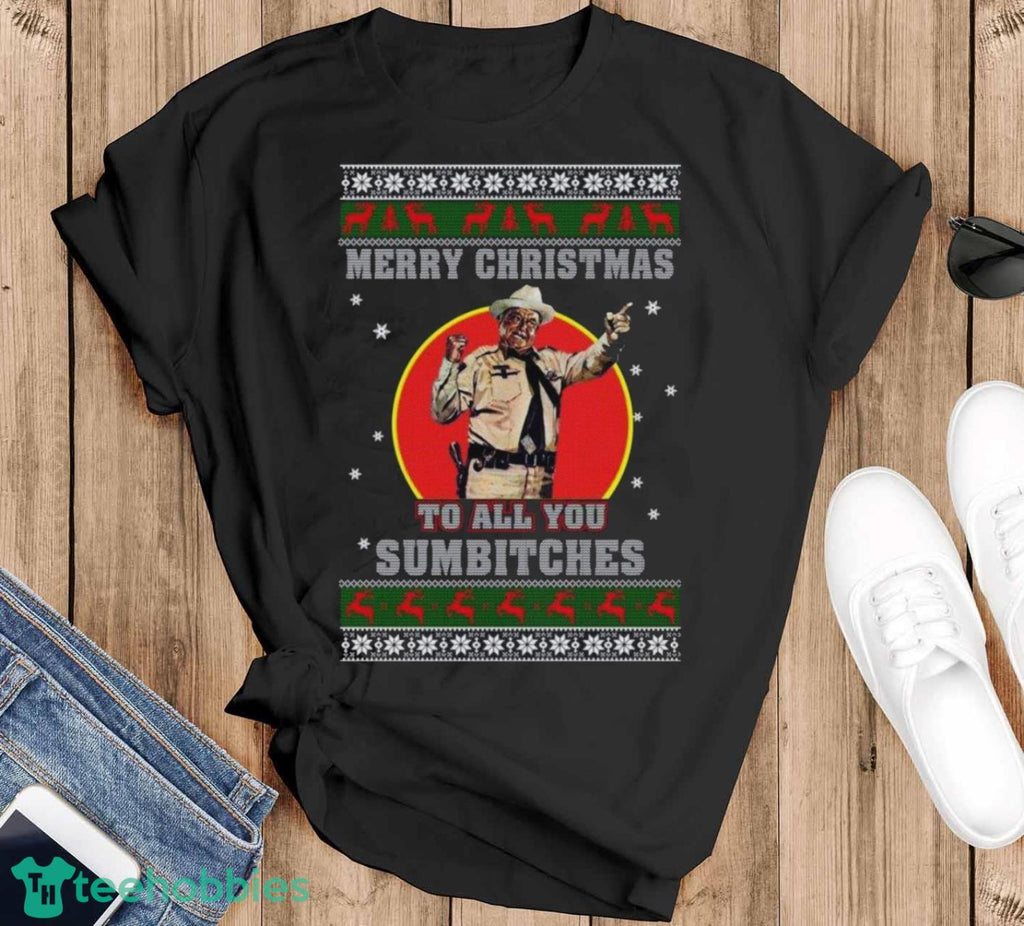 Buford T Justice Merry Christmas To Sumbitches Xl Black T-shirt