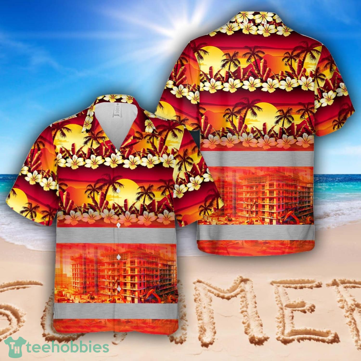 Building Construction Tropical Hawaiian Shirt Aloha Beach Shirt