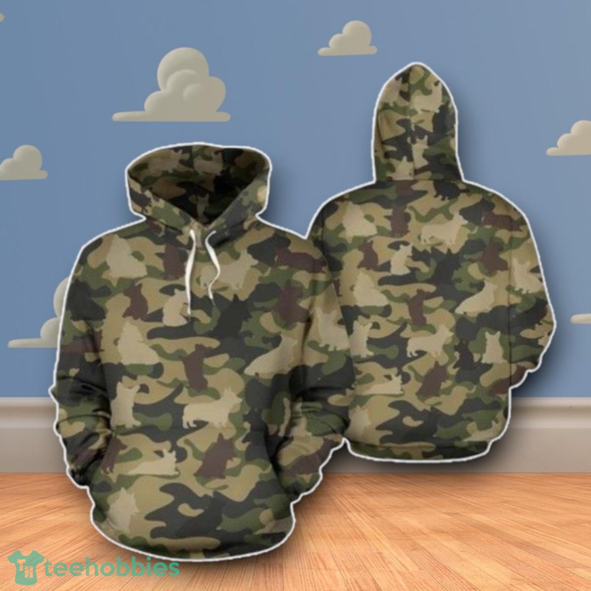 Camo Corgi 3D Hoodie Impressive Gift