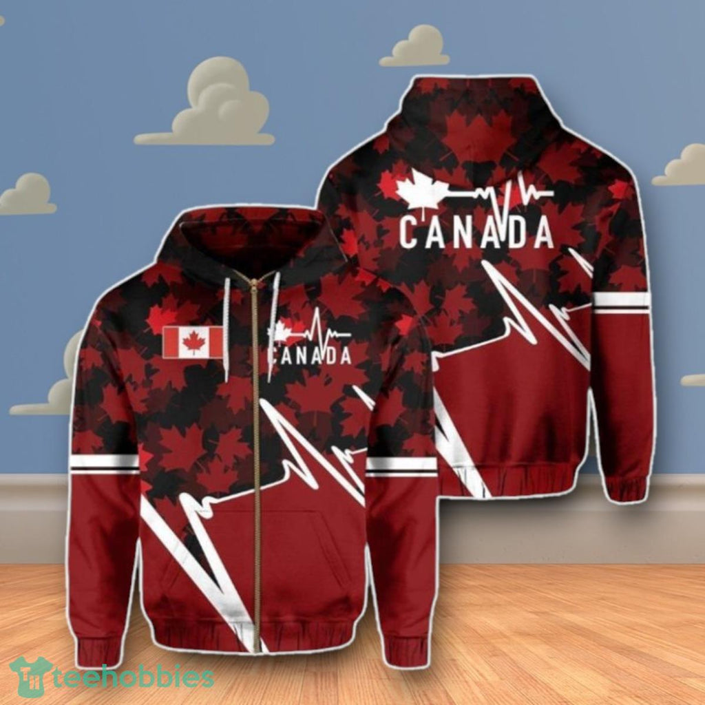 Canada Red And Pered Custom Canada Graphic 3D Hoodie Impressive Gift