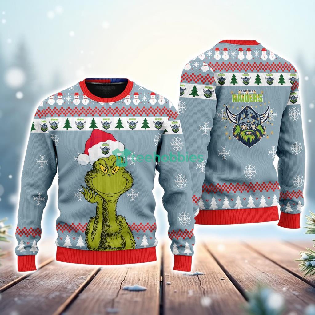 Canberra Raiders NRL The Grinch Funny Merry Christmas Uglly Sweater 3D New Trend