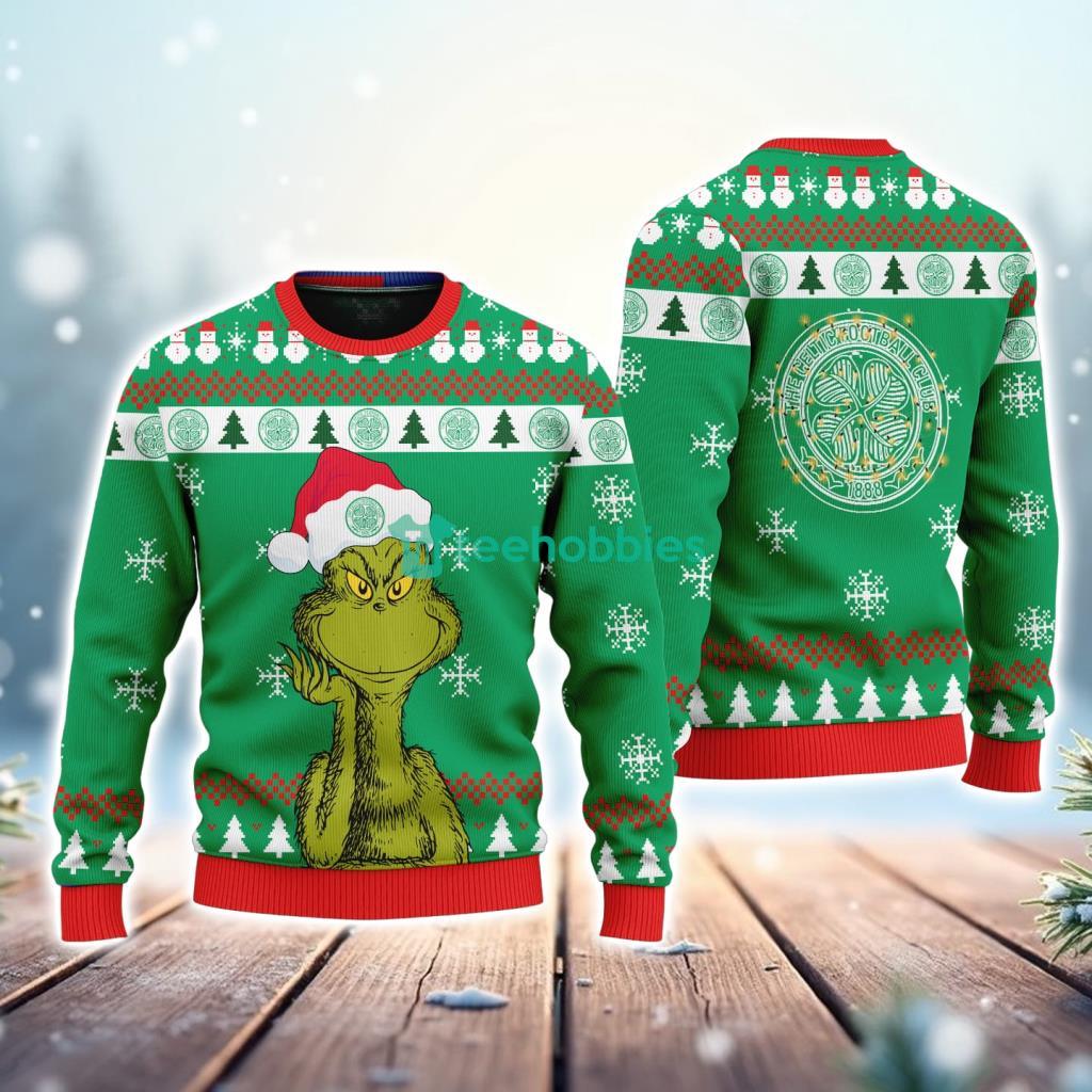 Celtic The Grinch Funny Merry Christmas Uglly Sweater 3D New Trend