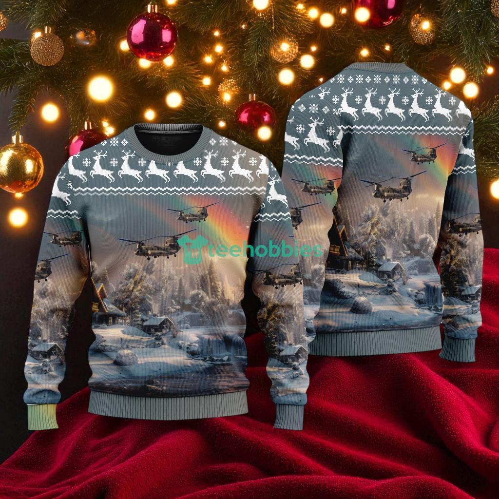 Ch-47 Chinook American Airlines Christmas House Under The Rainbow Ugly Sweater For You