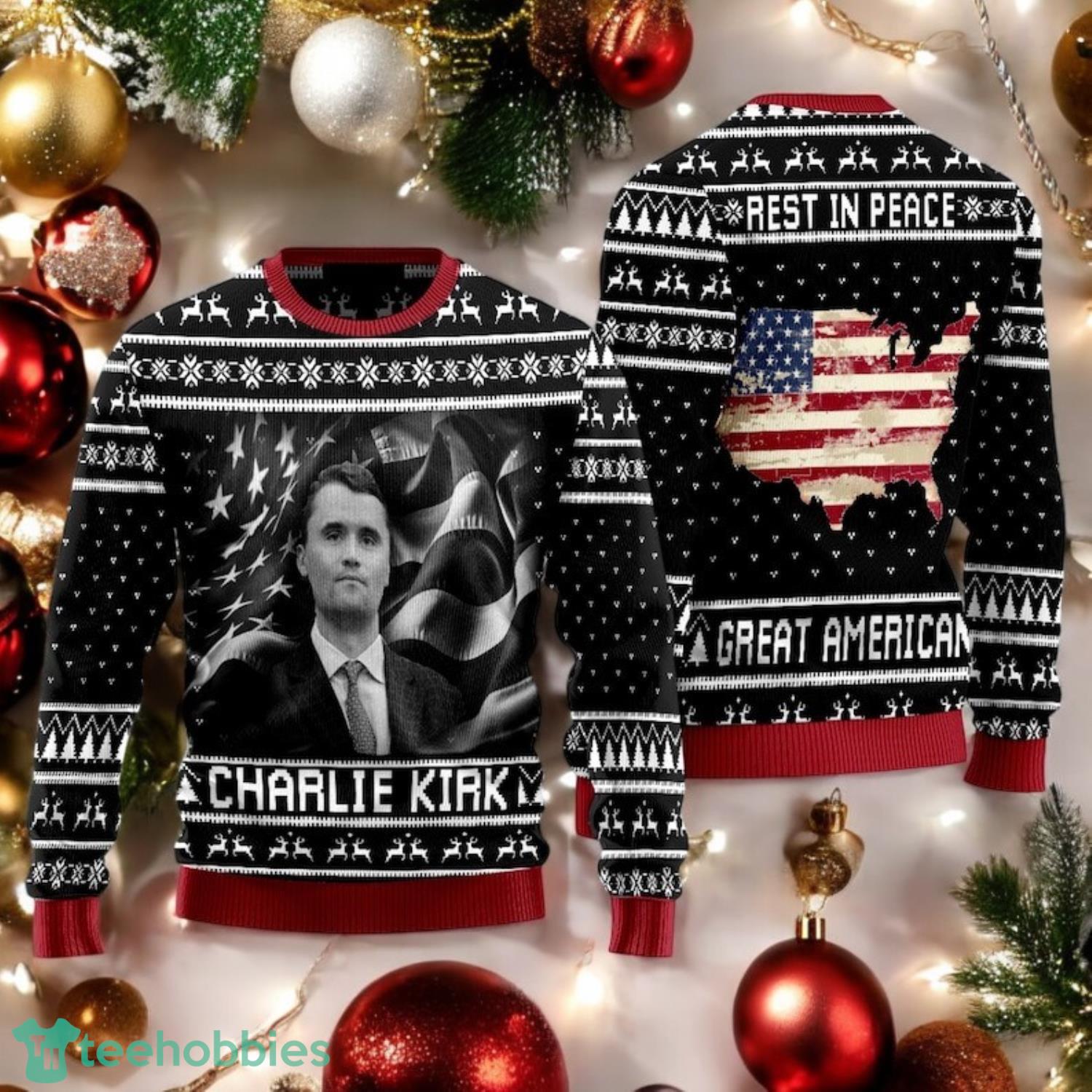Charlie Kirk Freedom Ugly Sweater Rest In Peace Sweater Justice for Charlie Kirk Sweater