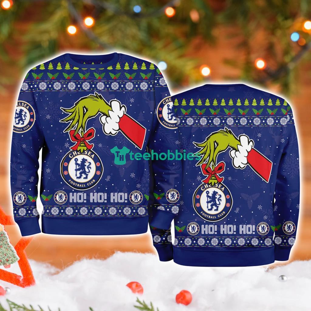 Chelsea Fc Grinch Hand Ugly Christmas Sweater 3D
