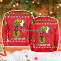 Chicago Blackhawks Grinch Hand Ugly Christmas Sweater 3D