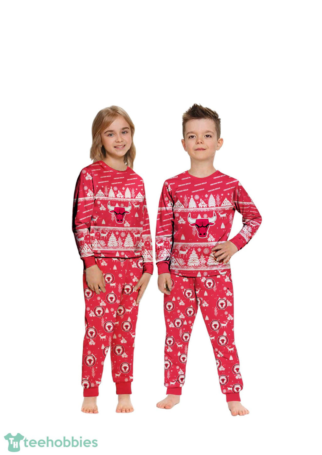 Chicago Bulls Christmas Pattern Family Matching Pajamas Sets Best Gift For Christmas