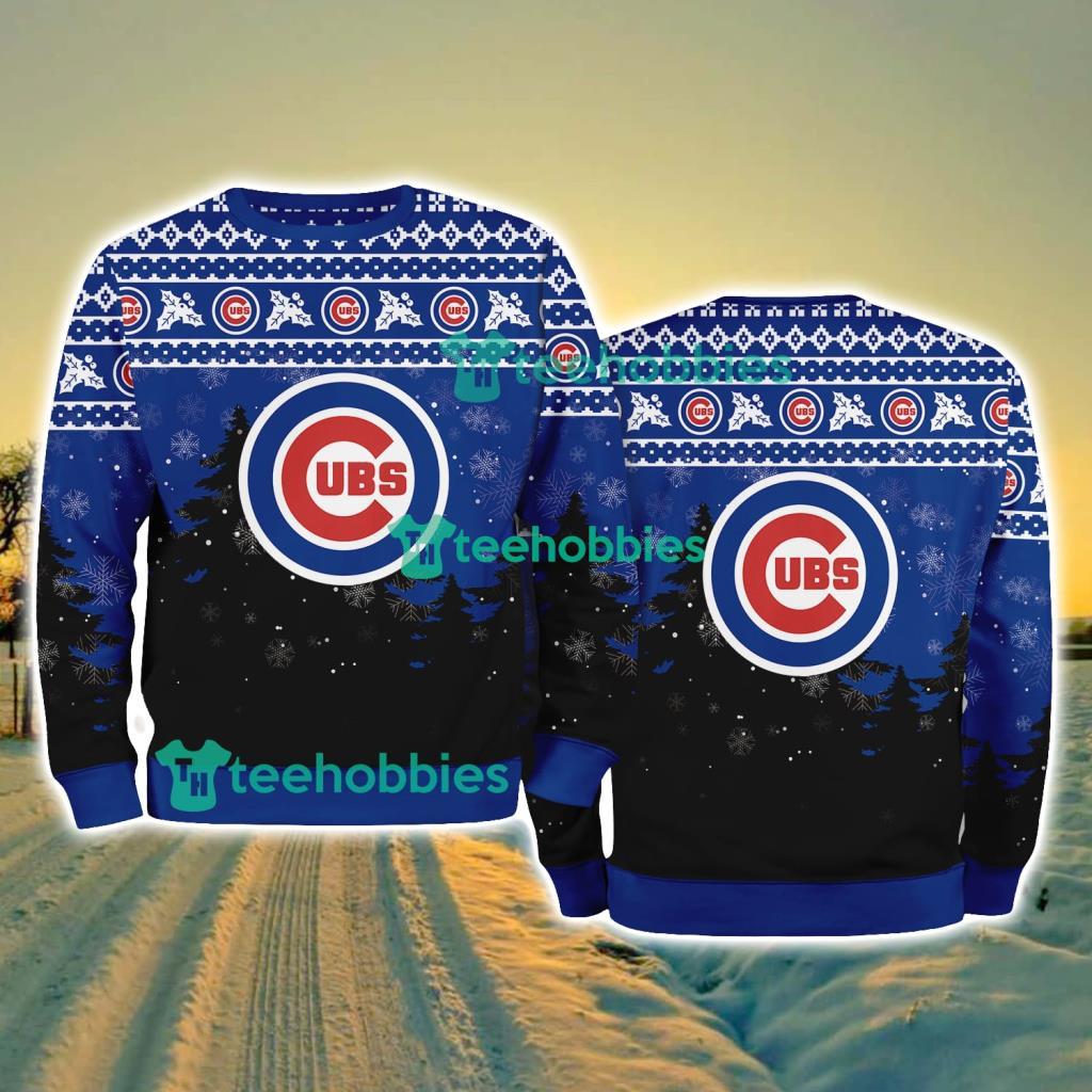 Chicago Cubs MLB Knitting Pattern Christmas Tree Pine Happy Ugly Sweater Merry Chistmas