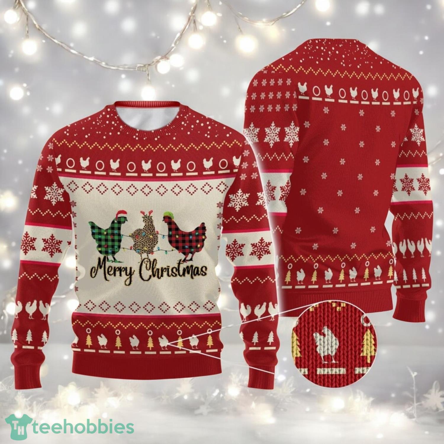 Chicken Merry Christmas Sweater Chicken Xmas Ugly Sweater Chickmas Sweater