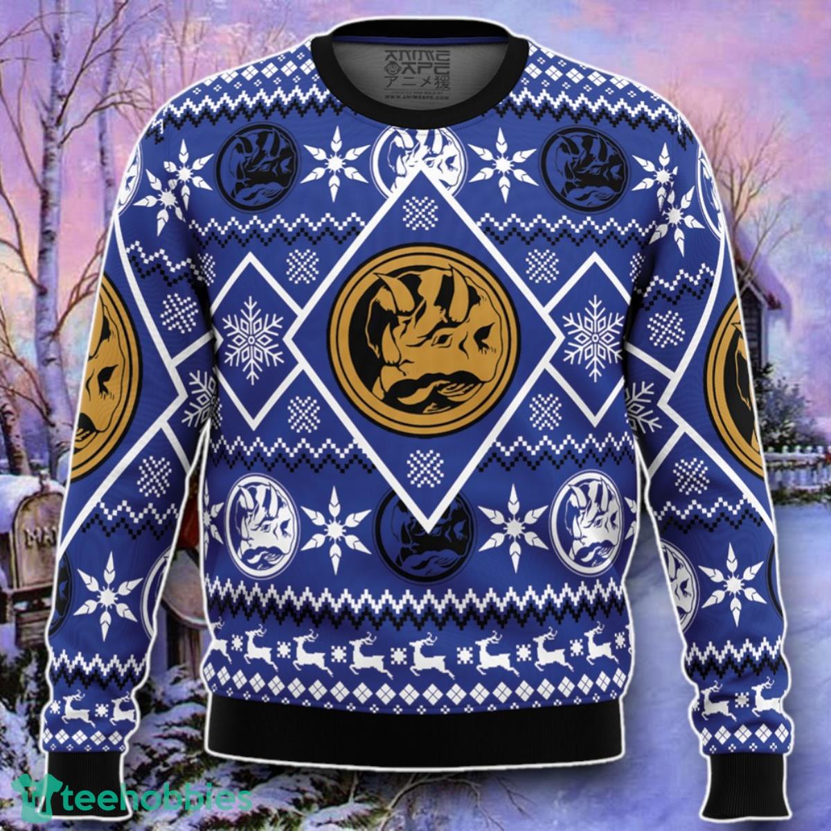 Christmas Blue Ranger Power Rangers Ugly Christmas 3D Sweater Style Gift