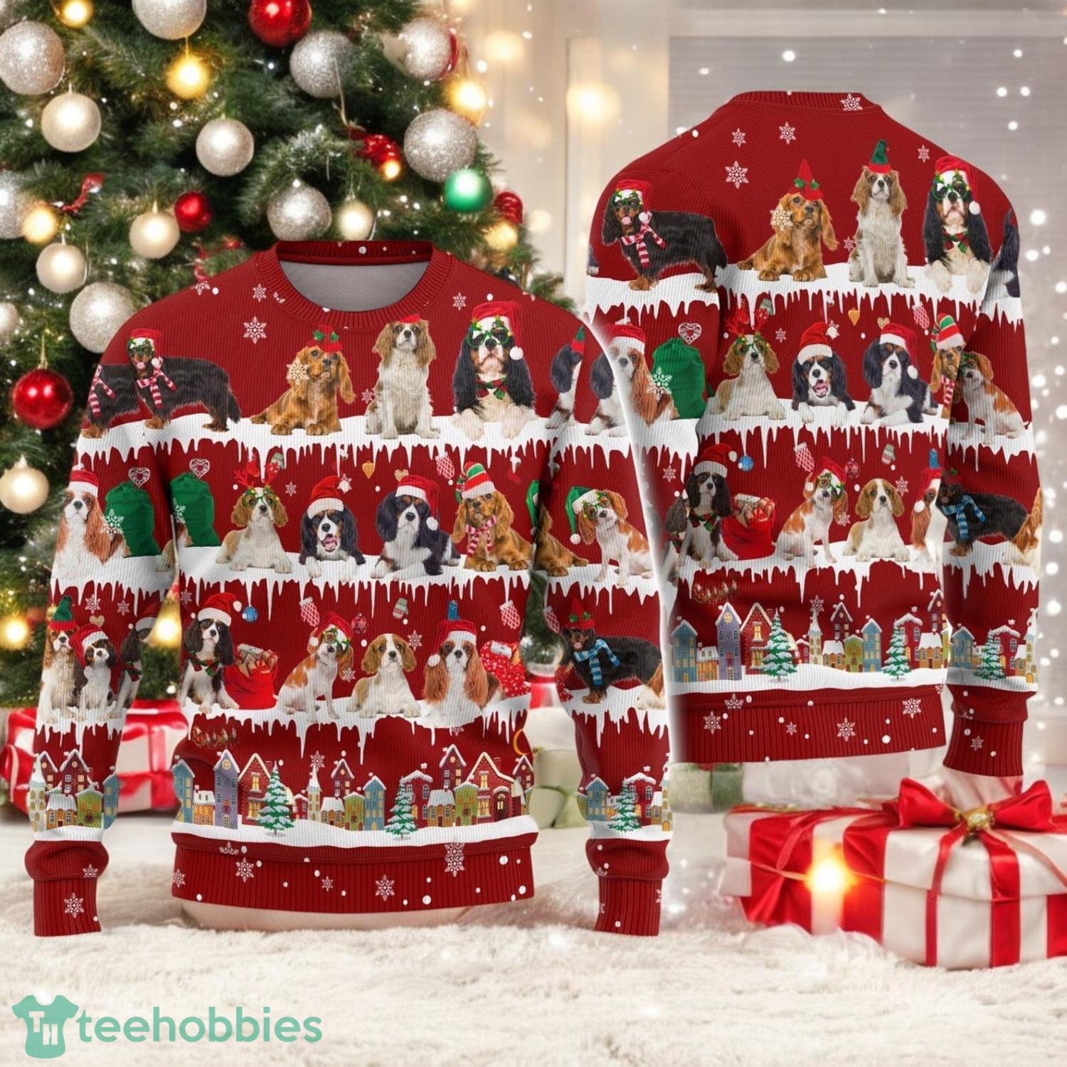Christmas Cavalier King Charles Spaniel Ugly Sweater Holiday Sweater Christmas Gift