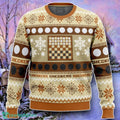 Christmas Checkers Board Games Ugly Christmas 3D Sweater Style Gift