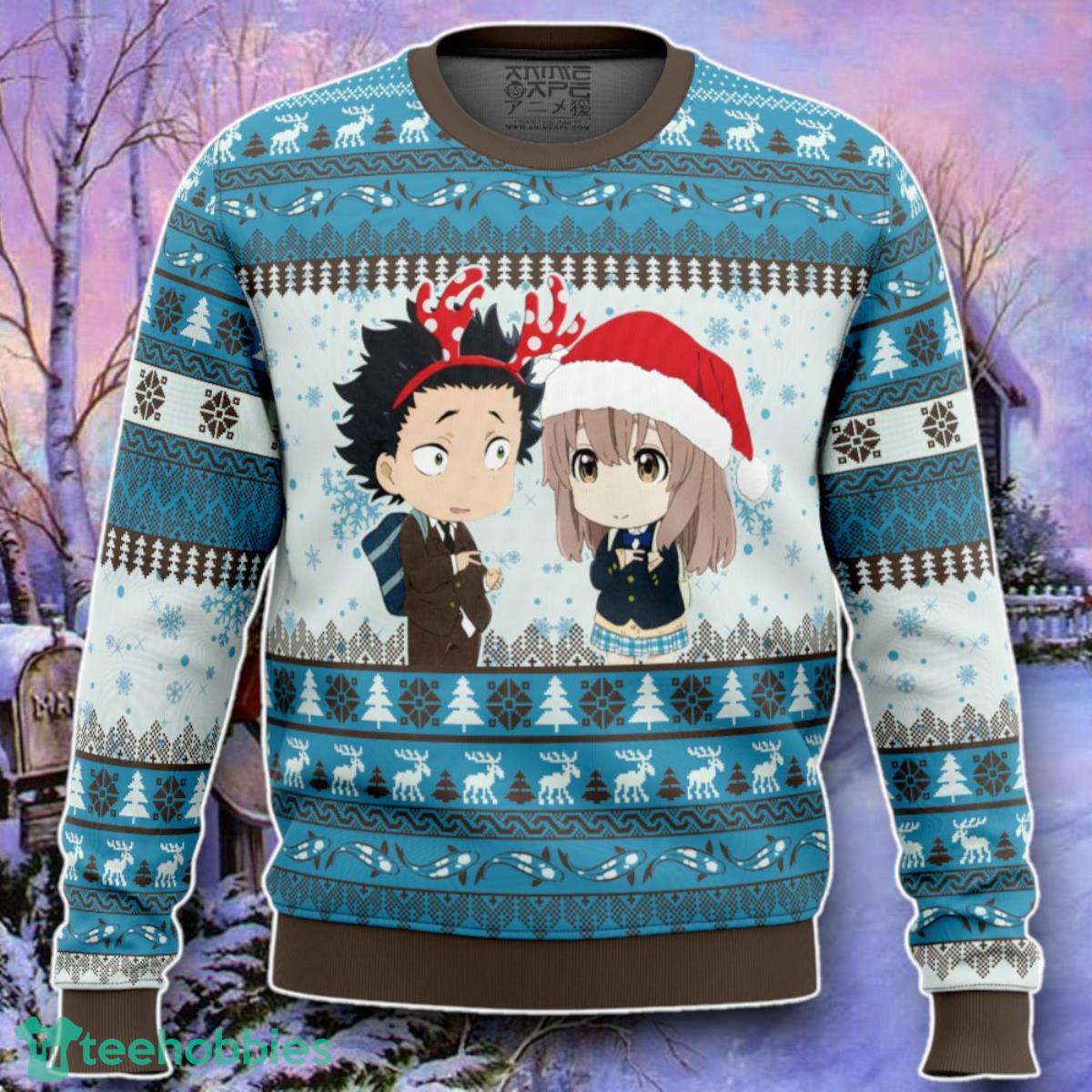 Christmas Couple A Silent Voice Ugly Christmas 3D Sweater Style Gift