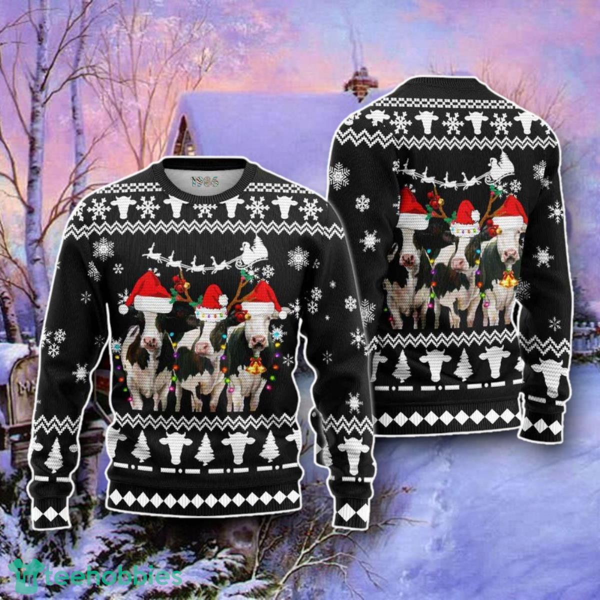 Christmas Cows Ugly 3D Sweaters Style Gift