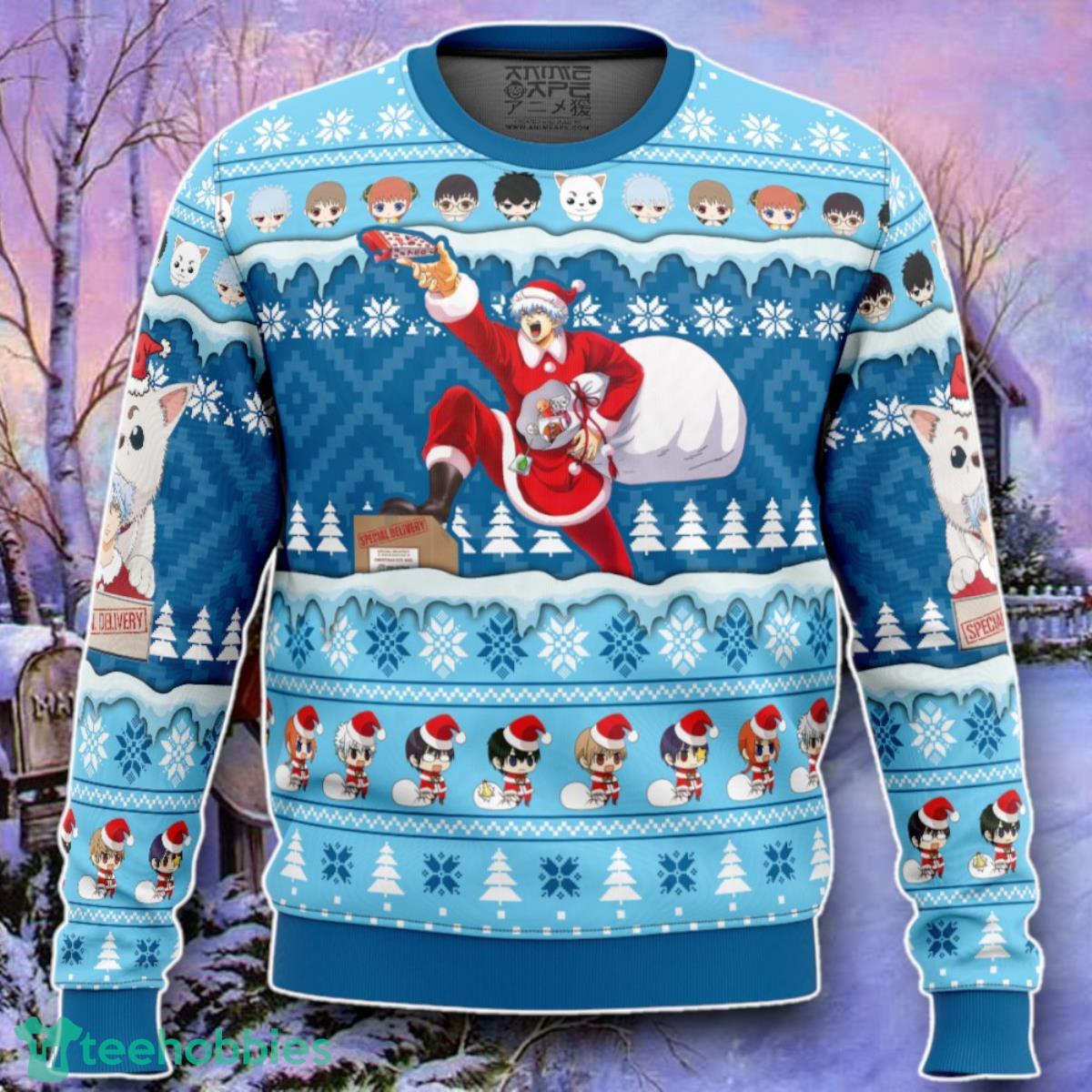 Christmas Delivery Gintama Ugly Christmas 3D Sweater Style Gift