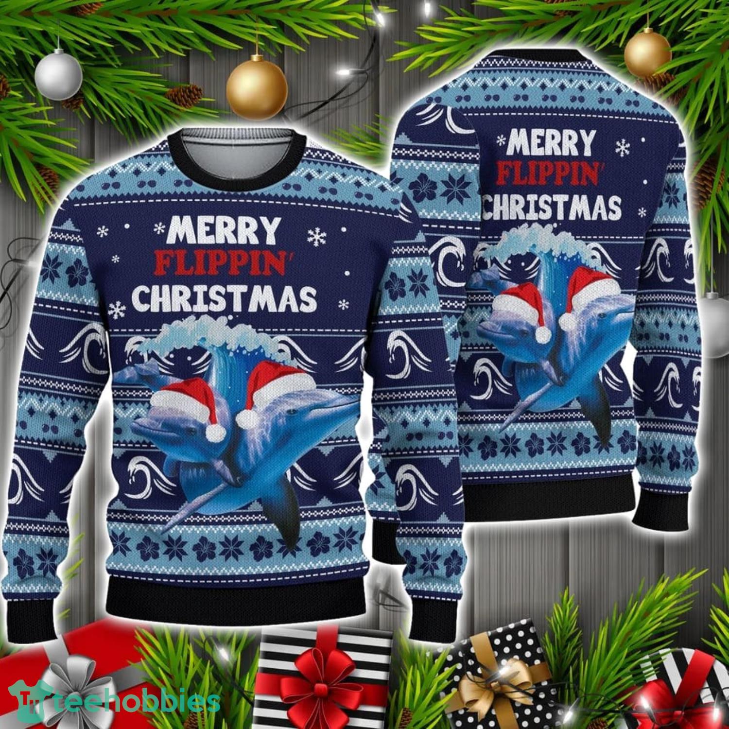 Christmas Dolphin Ugly Sweater Christmas Holiday Gift