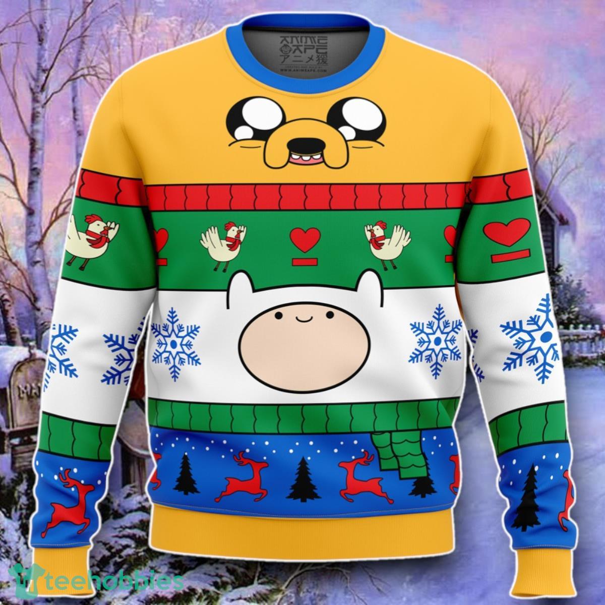 Christmas Finn And Jake Adventure Time Ugly Christmas 3D Sweater Style Gift