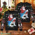 Christmas Santa Riding Shark Christmas Light Ugly Christmas Sweater Xmas 3D Sweater Christmas Gift Idea