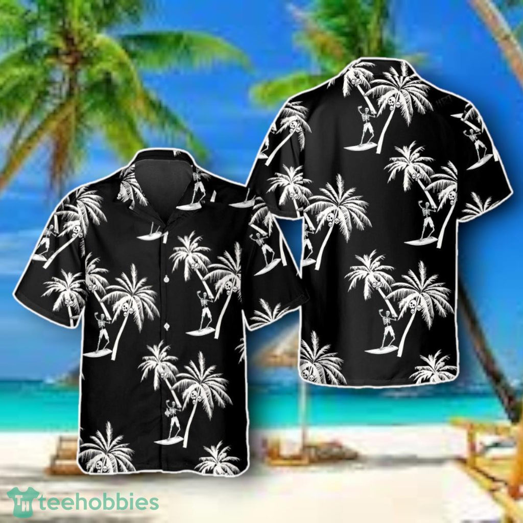 Coconut Tree Skull Black Hawaiian Shirt Style Gift