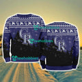 Colorado Rockies MLB Knitting Pattern Christmas Tree Pine Happy Ugly Sweater Merry Chistmas