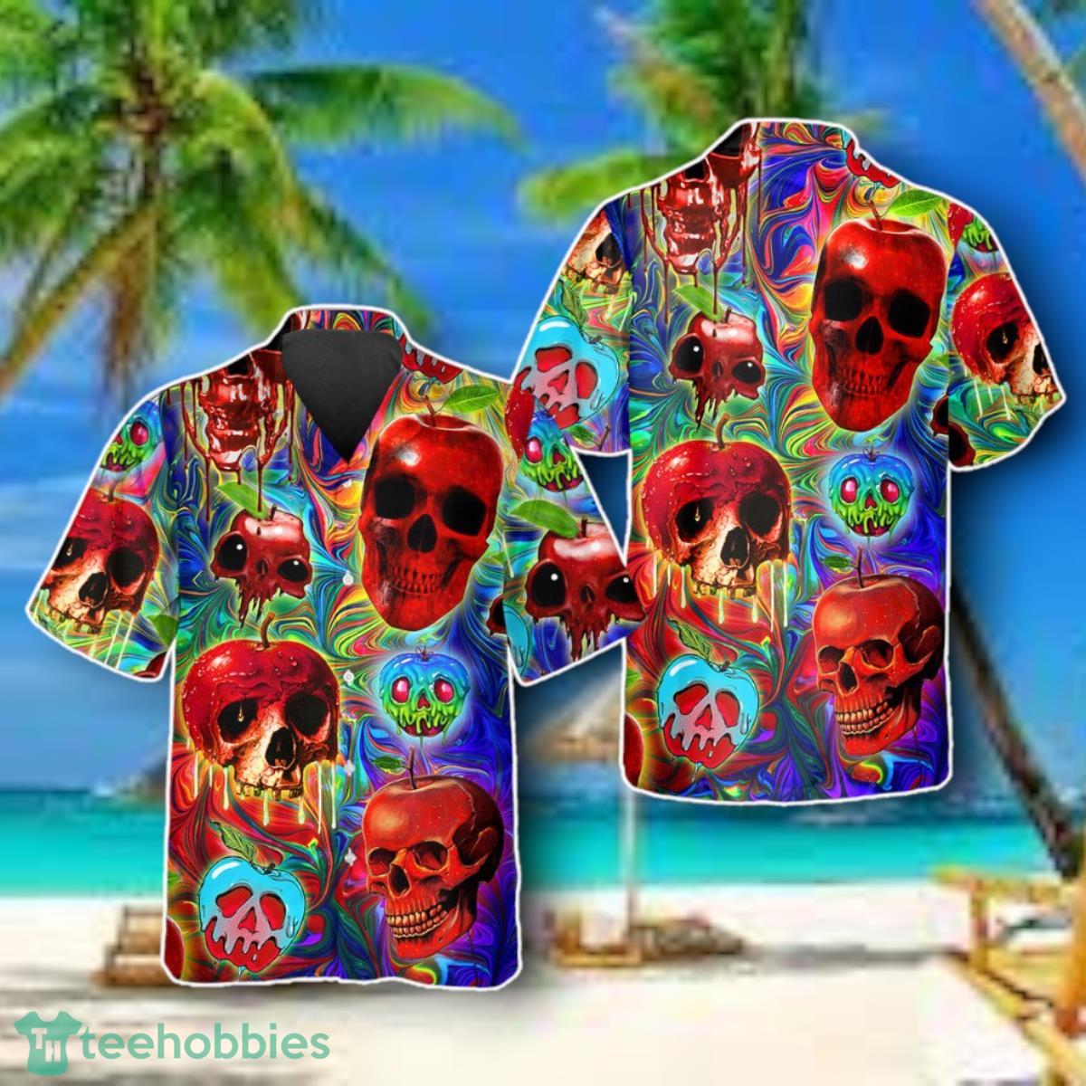 Colorful Alien Skull Hawaiian Shirt Style Gift