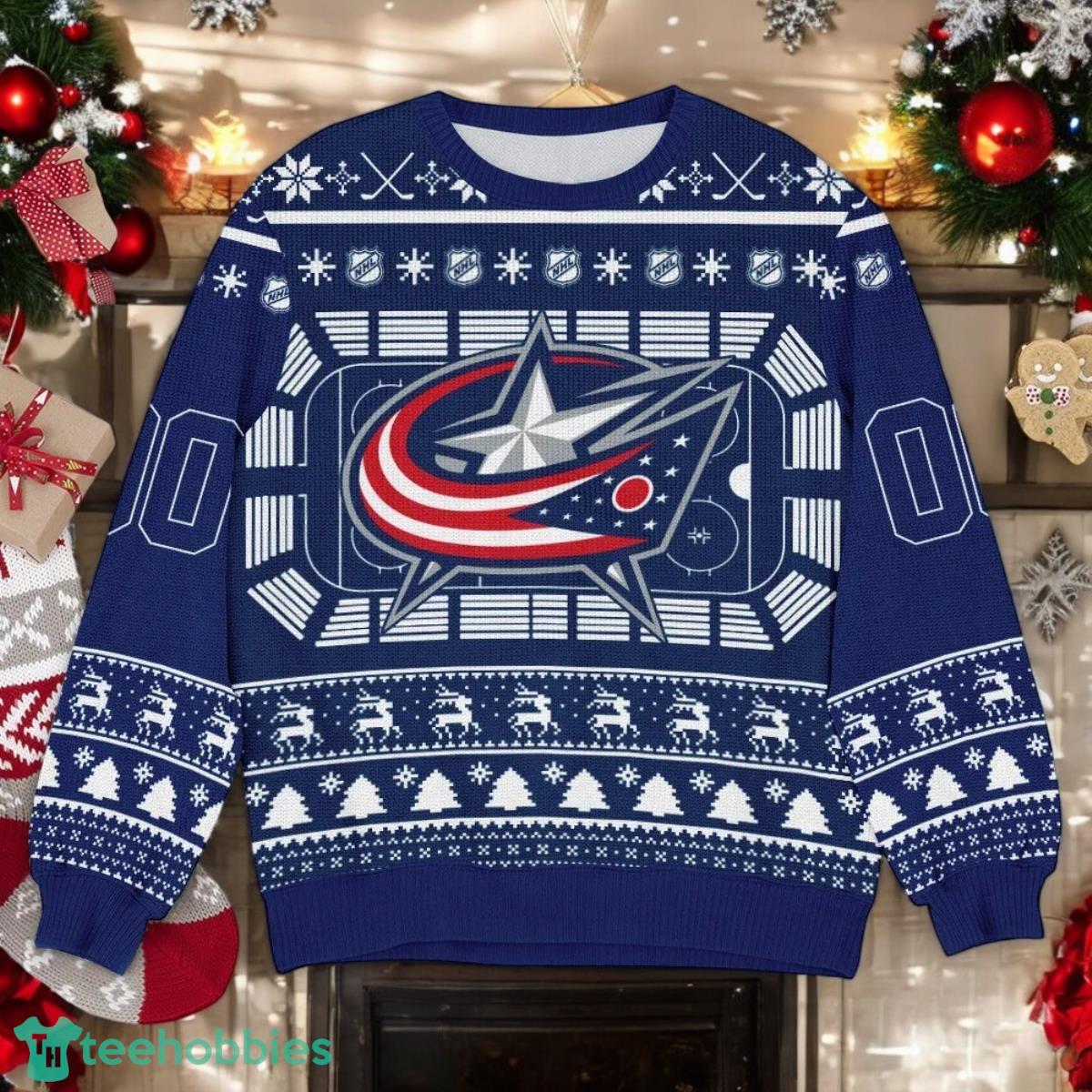 Columbus Blue Jackets NHL Ugly Christmas Sweater Team Holiday Christmas Gift