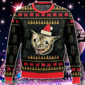 Coughing Cat Meme Ugly Christmas Sweater Gift For Men And Women