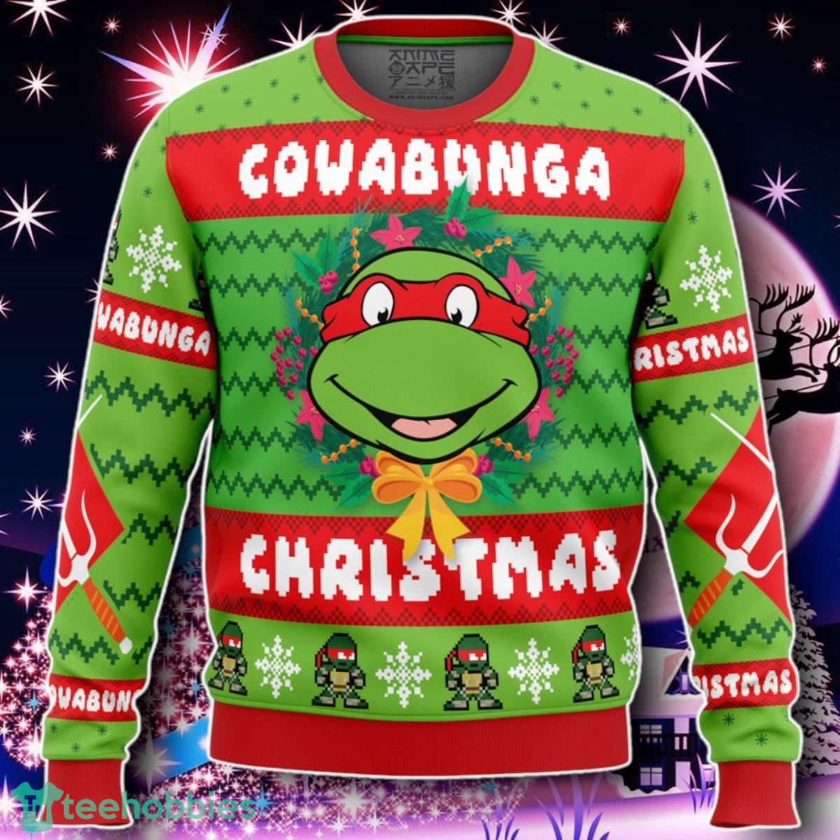 Cowabunga Raphael Christmas Turtles Ugly Christmas Sweater Gift For Men And Women
