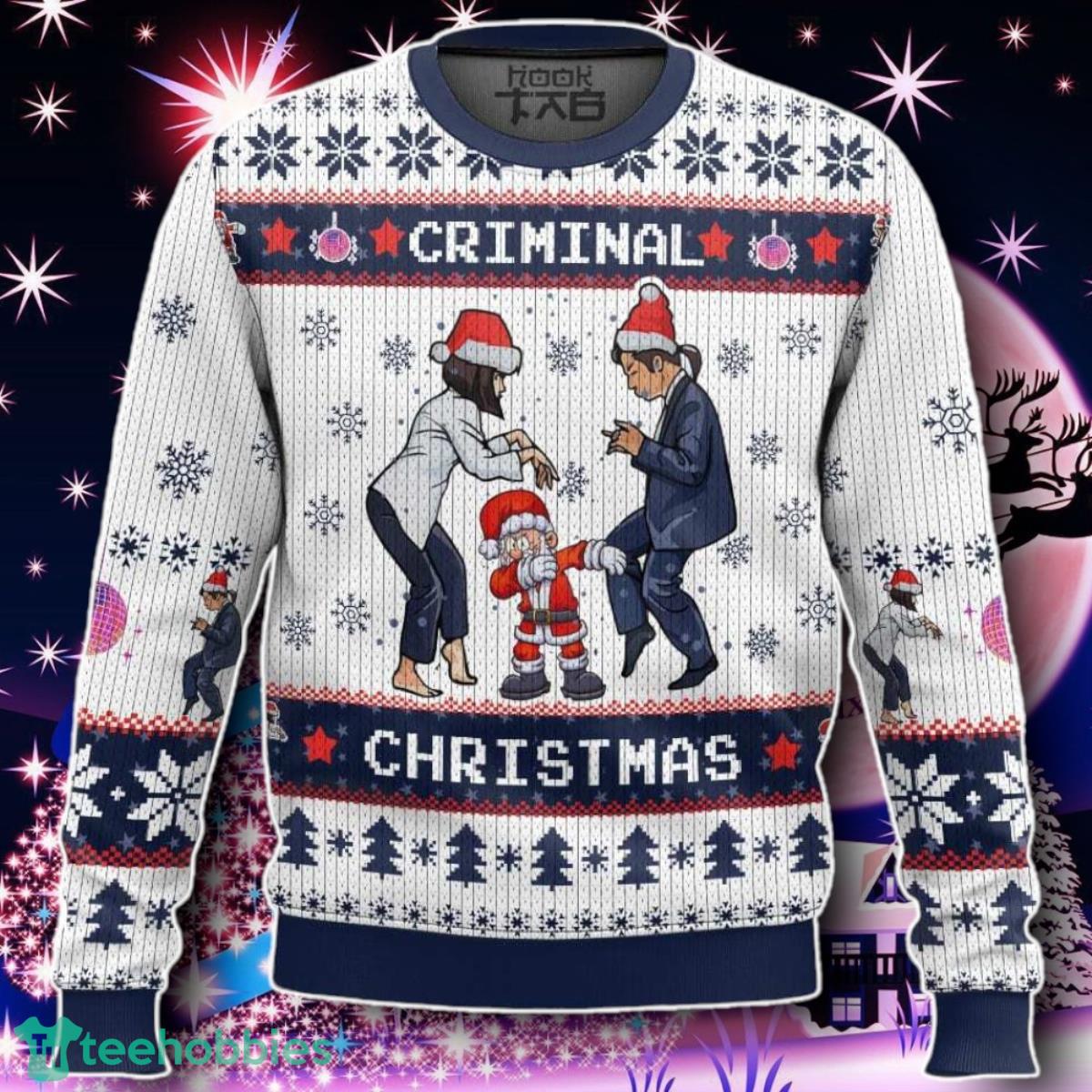 CRIMINAL CHRISTMAS Pulp Fiction Ugly Sweater Gift For Men And Women