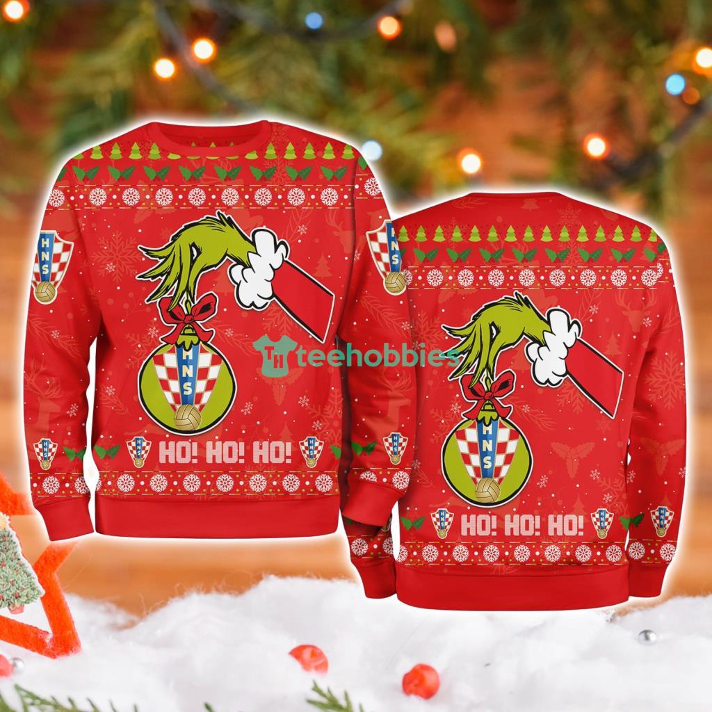 Croatia National Football Grinch Hand Ugly Christmas Sweater 3D