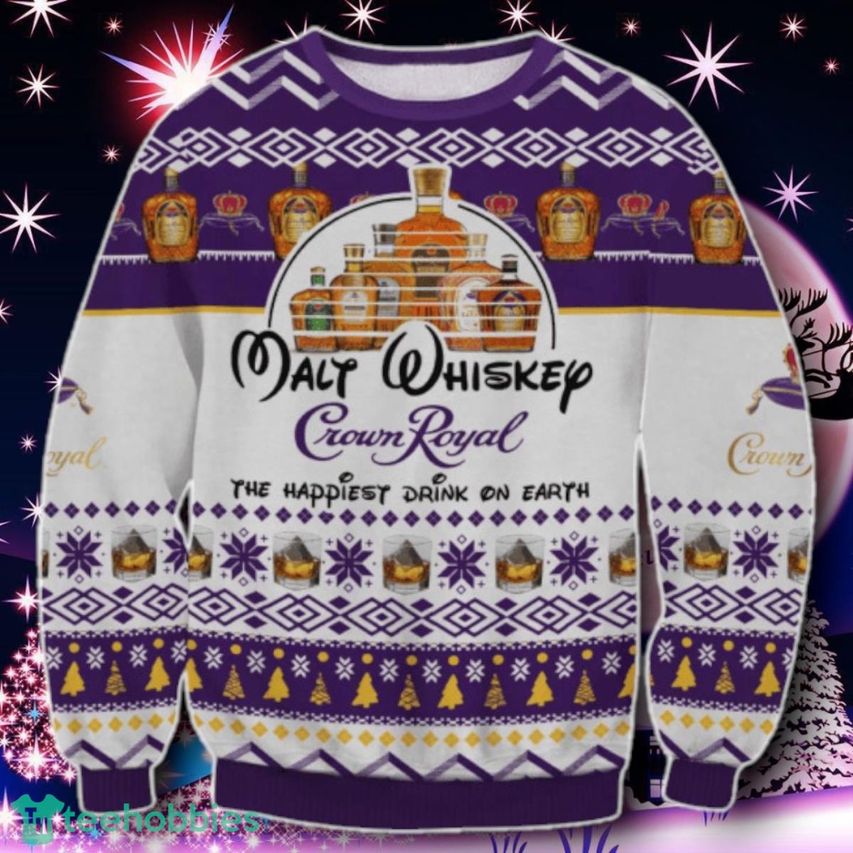 Crown Royal Happiest Drink Ugly Christmas Sweater Gift For Men And Women