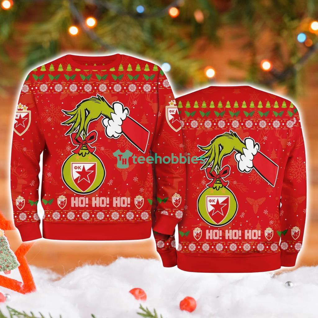 Crvena Zvezda Grinch Hand Ugly Christmas Sweater 3D