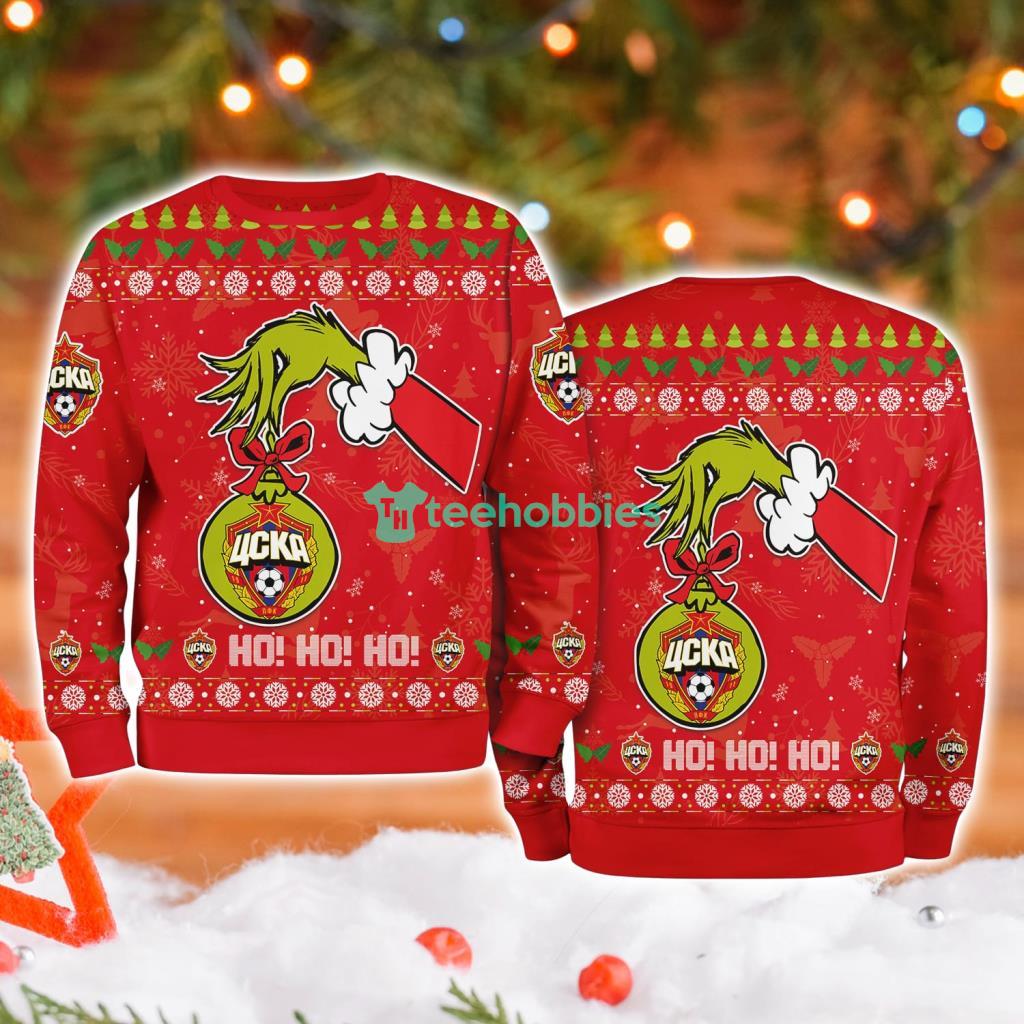 Cska Moscow Grinch Hand Ugly Christmas Sweater 3D