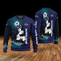 Custom Name Baltimore Ravens Cartoon Mouse Couple Christmas 3D Sweater