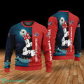Custom Name Columbus Blue Jackets Cartoon Mouse Couple Christmas 3D Sweater