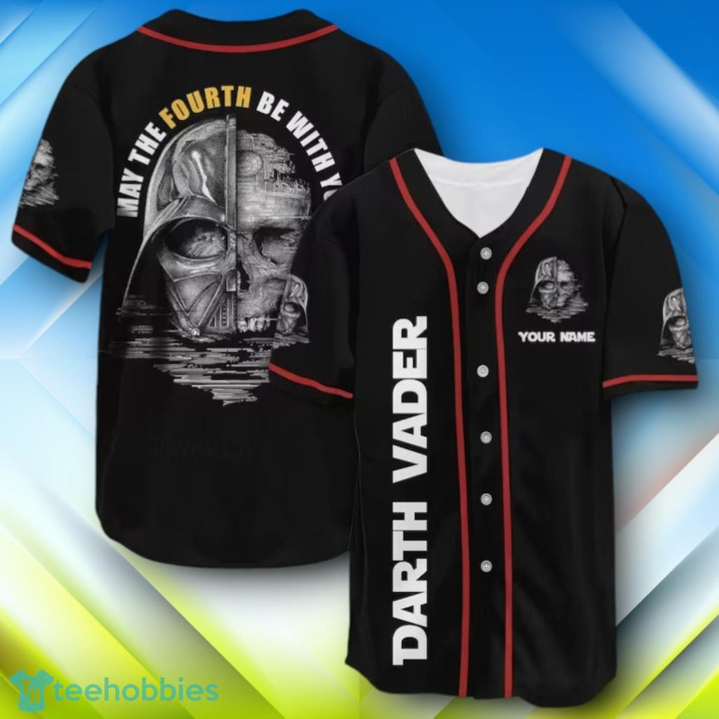 Custom Name Darth Vader May The Fourth Be With You Halloween Baseball Jersey Style Gift