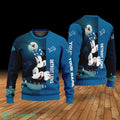 Custom Name Detroit Lions Cartoon Mouse Couple Christmas 3D Sweater